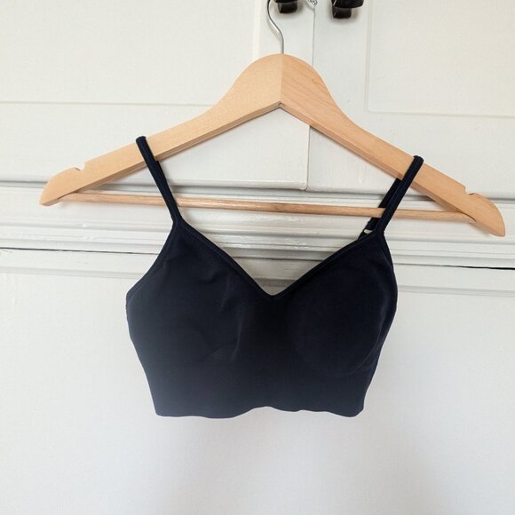 Gap GapFit Seamless Low Support Plunge Sports Bra, XS, navy - Picture 1 of 2